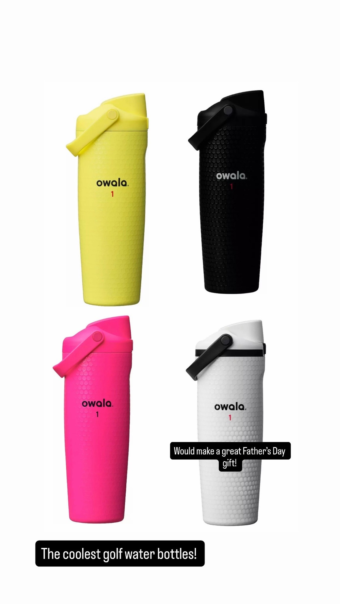 The coolest golf owala water bottles have arrived at DSG! These would make a perfect Father’s Day gift for any golf dad!
