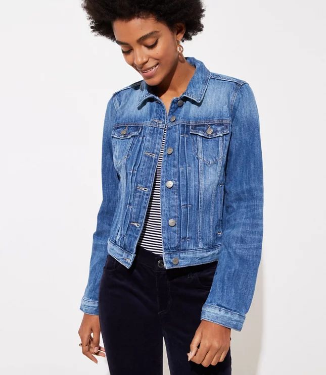 Pleated Denim Jacket | LOFT | LOFT