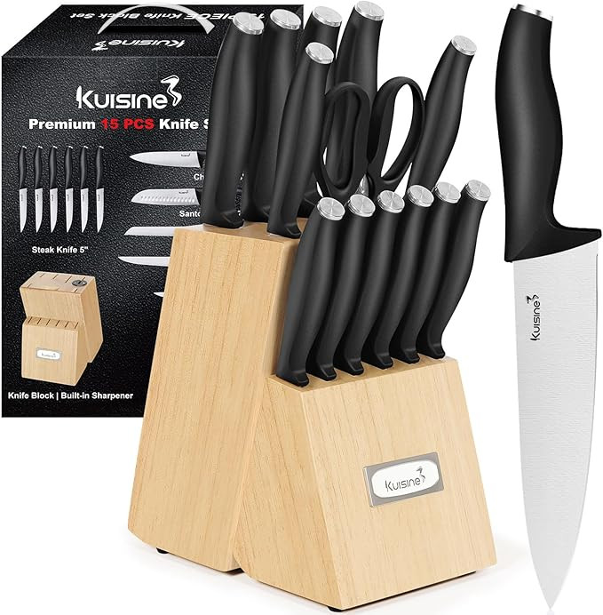 Kuisine Kitchen Chef Knife Set,Forged Stainless Steel Ultra Sharp Blade Ergonomic Handle,Kitchen ... | Amazon (US)