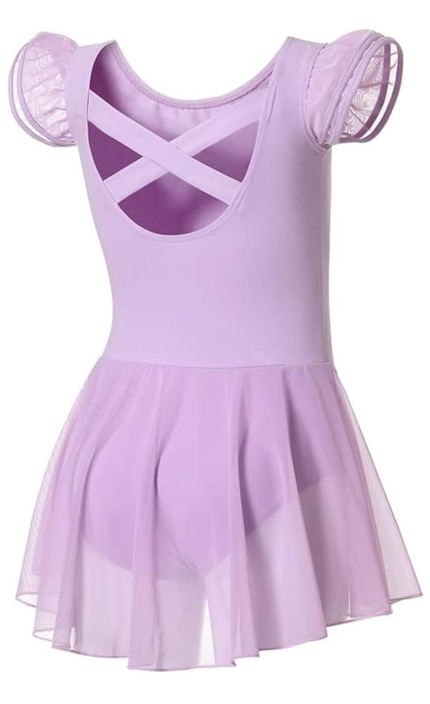 DIPUG Ballet Leotards for Girls Ballet Leotard with Skirt Toddler Dance Leotards Flutter Sleeve a... | Amazon (US)