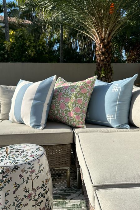 Outdoor pillows, grandmillennial pillows, outdoor patio, Amazon pillows, Jillien Harbor 

#LTKhome