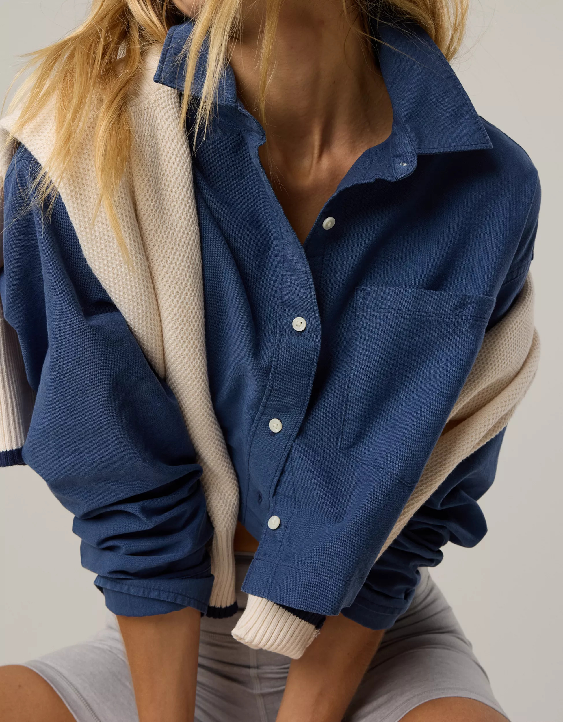 OFFLINE By Aerie Cropped Button Up Shirt | Aerie