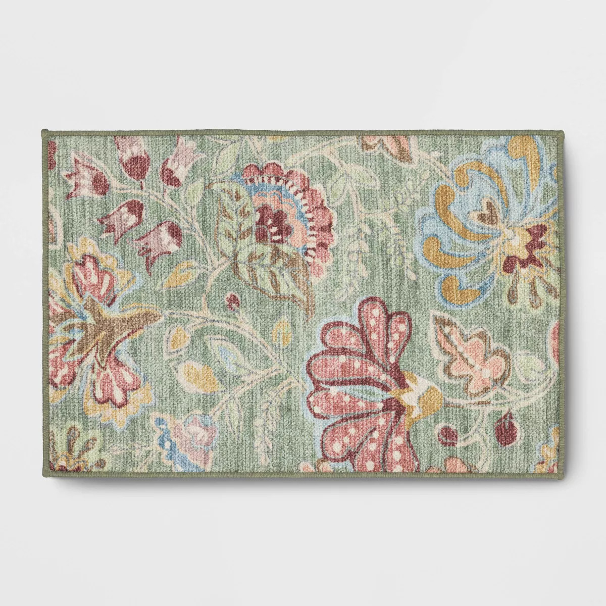 2'x3' Comfort Mat Floral Accent Rug Sage Green - Threshold™ | Target