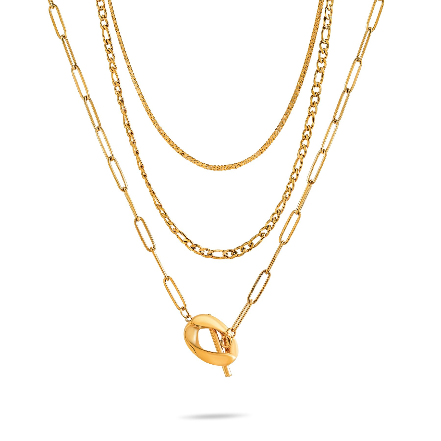 JeenMata Gift multipack 3 pc Women T-Bar Necklace Pendant Jewelry Gift, Choker, Snake Chain, Curb... | Walmart (US)