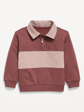 Oversized Collared Quarter-Zip Sweatshirt for Toddler Boys | Old Navy (US)