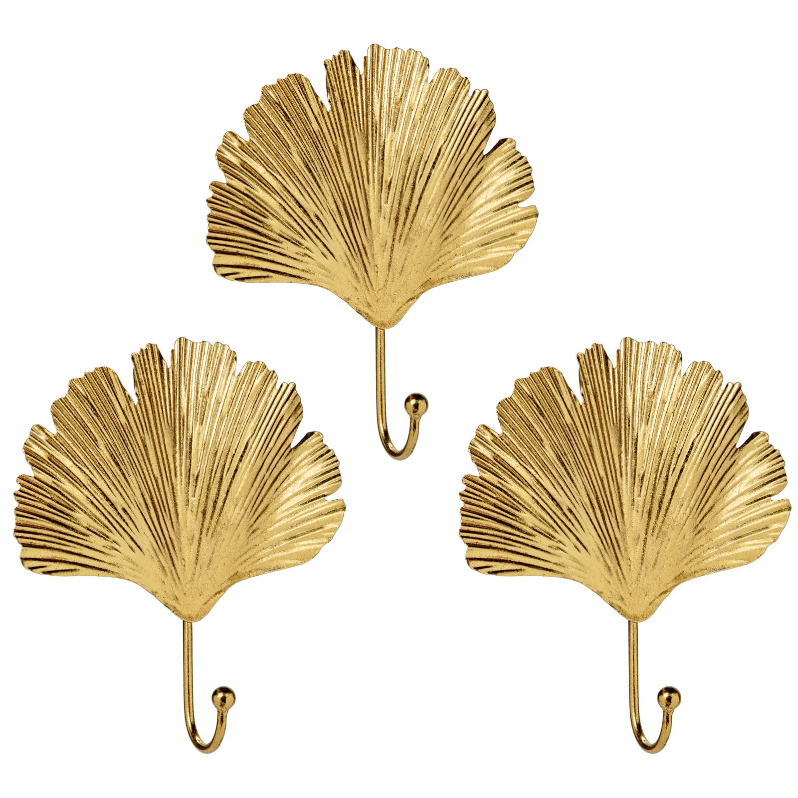 Towel Hook Brushed Gold Leave Shape Hook Brass Coat Robe Key Holder Decorative Hanger for Bathroo... | Amazon (US)