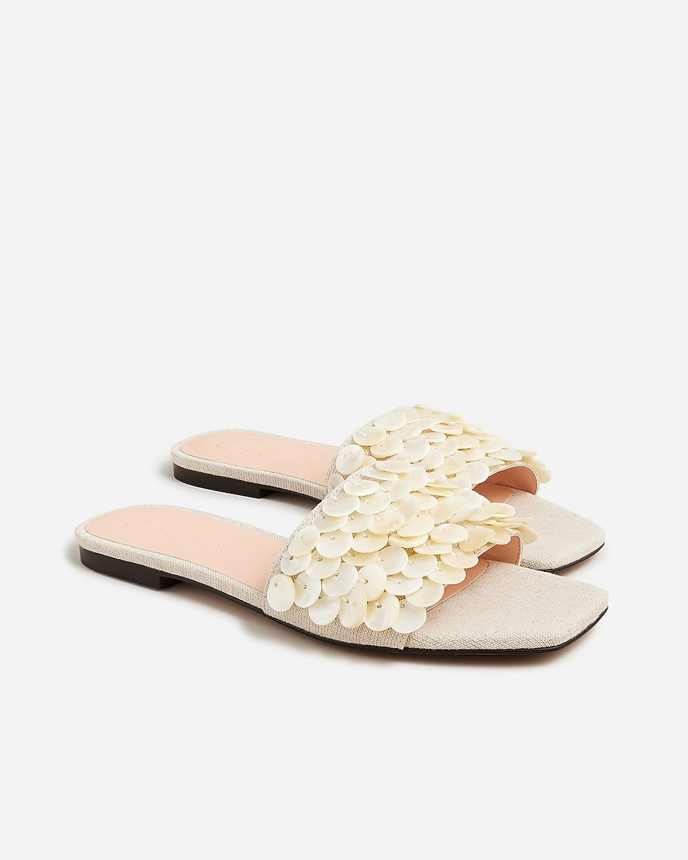 New Capri slide sandals with mother-of-pearl paillettes | J. Crew US