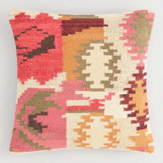 Warm Kilim Woven Throw Pillow | World Market