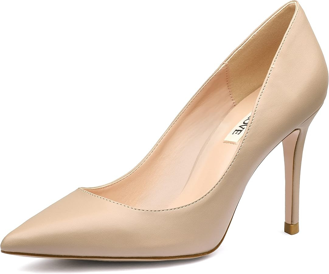 JOY IN LOVE Women's Pumps Shoes 3.5" High Heels Pointy Toe Stiletto Pumps | Amazon (US)