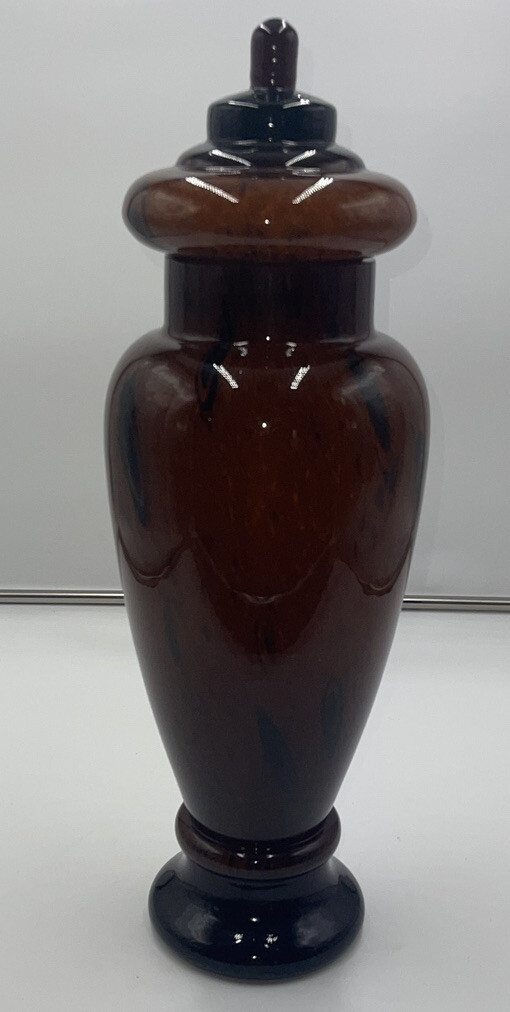Italian Apothecary Jar Urn Vase Amber Tortoise Shell Animal Print With Lid | eBay US