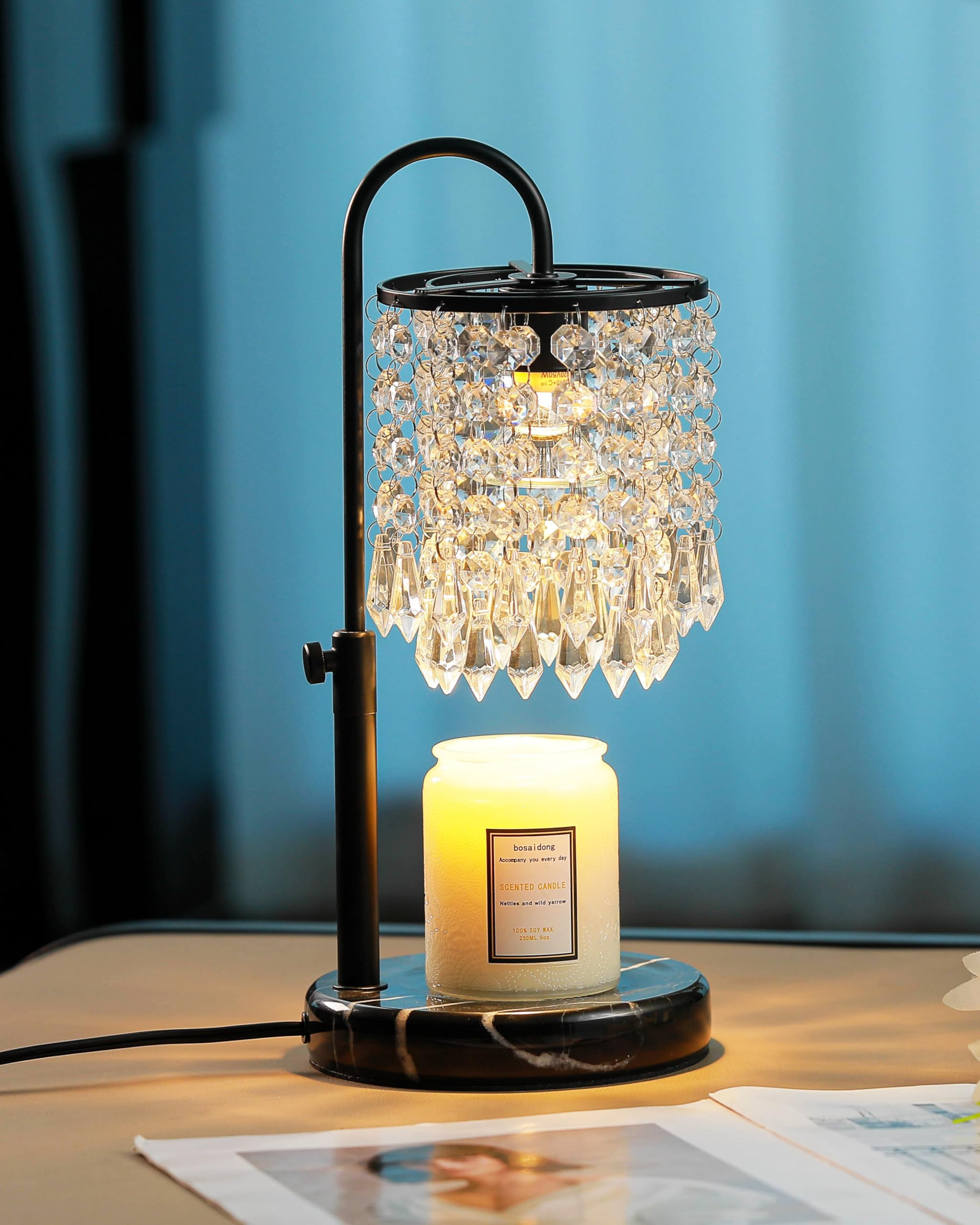 Candle Warmer Lamp with Timer Dimmer and 3 Bulbs, Candle Lamp Warmer with Marble Base for Adjusta... | Amazon (US)