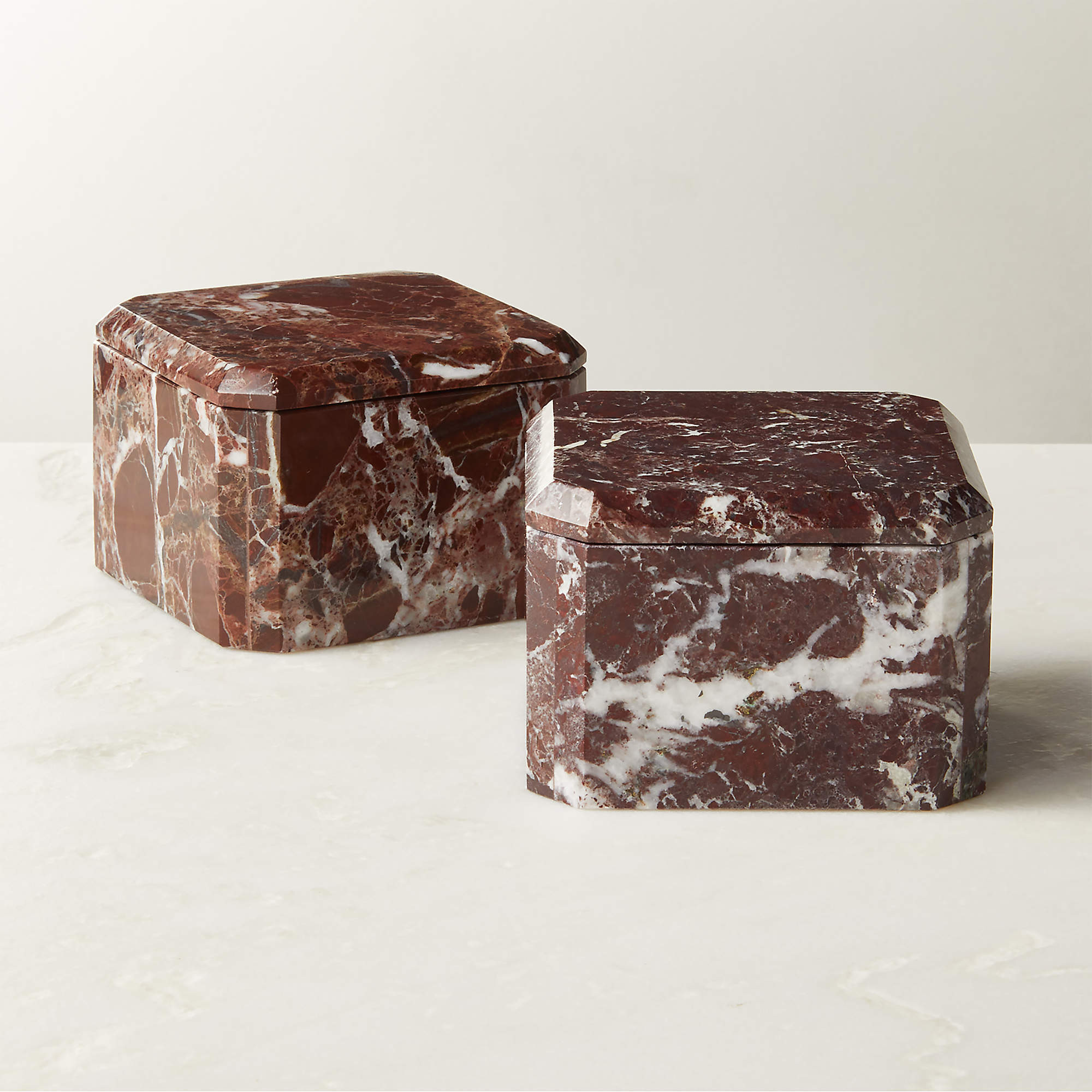 Rosa Levanto Emerald Cut Marble Box + Reviews | CB2 | CB2
