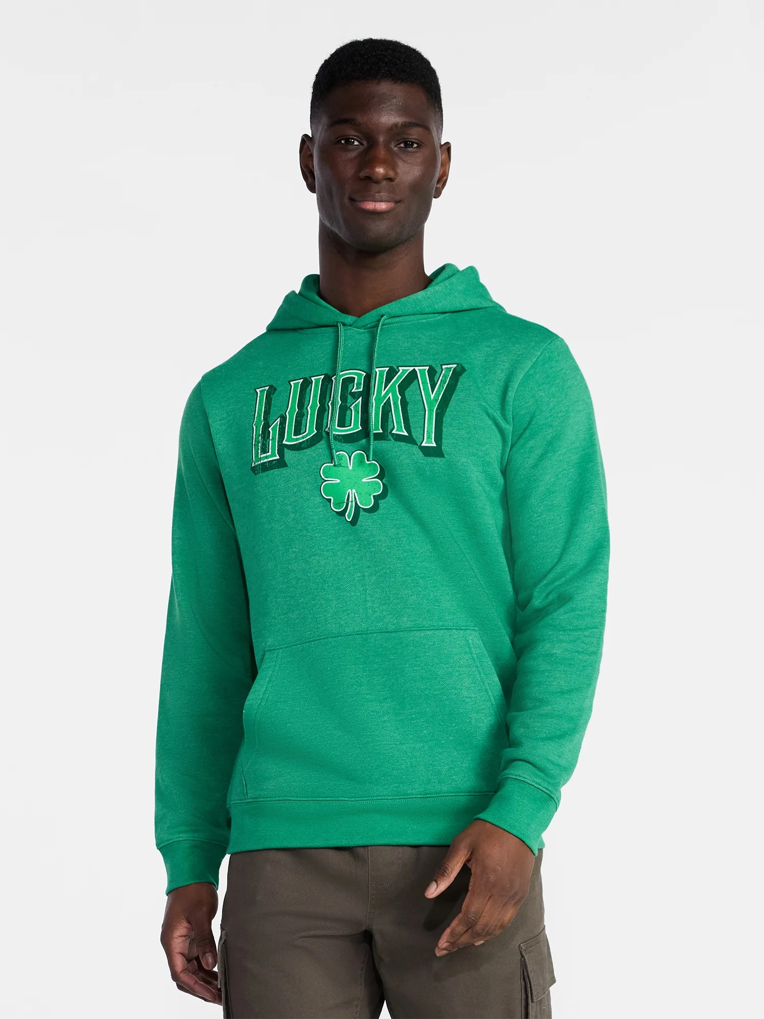 Saint Patrick's Day Men's Dublin Lucky Graphic Fleece Hoodie from Way to Celebrate, Sizes S-3XL | Walmart (US)