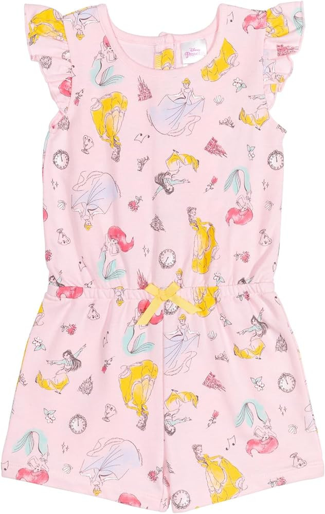 Disney Princess Moana Mulan Ariel Cinderella Belle Romper Infant to Big Kid | Amazon (US)