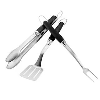 3-Piece Stainless Steel Grill Tool Set | The Home Depot