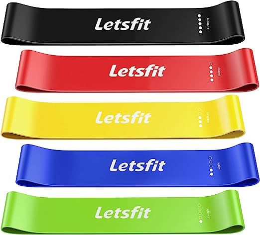 Letsfit Resistance Loop Bands, Resistance Exercise Bands for Home Fitness, Stretching, Strength T... | Amazon (US)