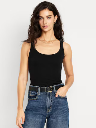 First-Layer Ribbed Scoop-Neck Tank Top | Old Navy (US)