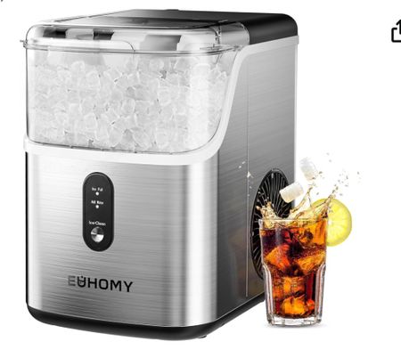 Chewable Sonic/Chickfila ice. 
EUHOMY Nugget Ice Makers Countertop, Pebble Ice Maker Machine with 35lbs/24H Soft Ice, Self-Cleaning Sonic Ice Maker with Ice Scoop&Basket, Pellet Ice Maker 

#LTKfamily #LTKhome #LTKSeasonal