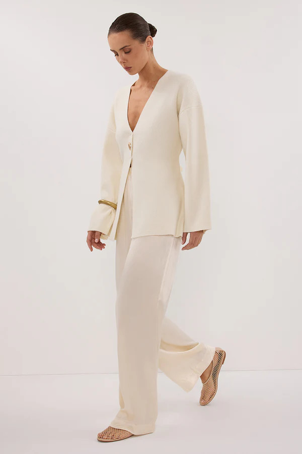 MONICA CREAM SATIN PANT | DISSH
