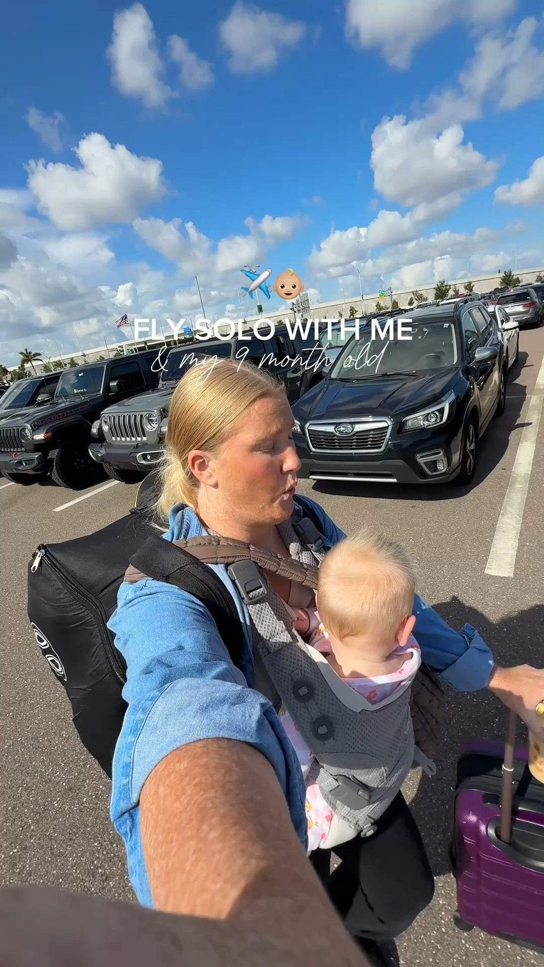 9 month old travel essentials: 
1. Nuna baby carrier!!! Obsessed with the Cudl Clik- it’s so supportive and easy to use! Mabel is 20 pounds now so I need the back support of a good carrier! 👩🏼‍🍼
2. Doona stroller! I never travel without this because it’s a carseat & stroller in 1! 👶🏼
3. Books & snacks! I feel like Mabel really likes the touch and feel baby books right now! Plus I brought some teether wafers & water to help keep her entertained!! 💦📚
4. Mom essentials: @sprite Zero & Cheezit ‘s of course 🧀🥤

Flew with Allegiant- the strwardists were so kind and helpful with Mabel!!! #flywithme #flyingsolo #flywitha9monthold #9months #travelvlog 

#LTKBaby #LTKKids #LTKTravel