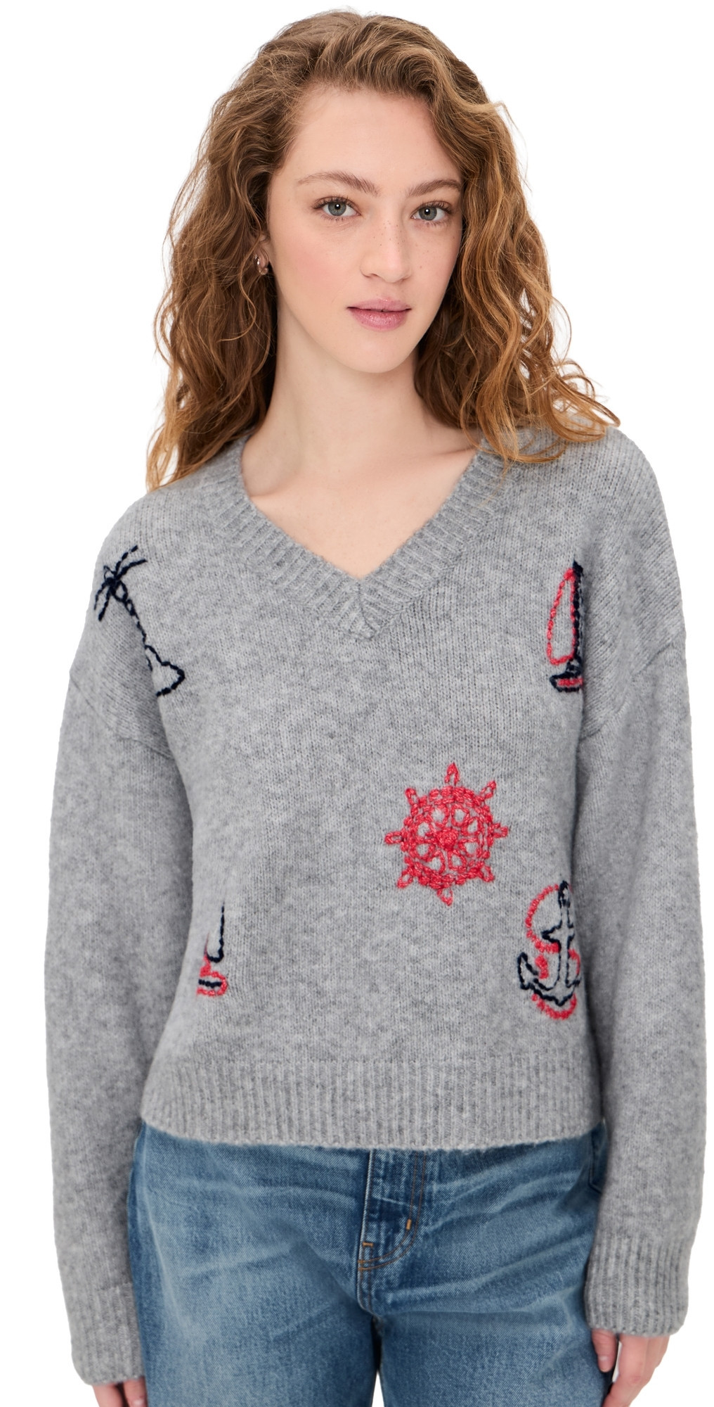 Bailey Rose Nautical Sweater Heather Grey L | Shopbop