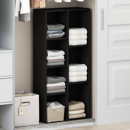 Furinno Reed Closet Organizers and Storage, 7-Cube Closet Organizer, Open Shelf Closet Storage, for Wardrobe, Bedroom, Living Room, Blackwood | Amazon (US)