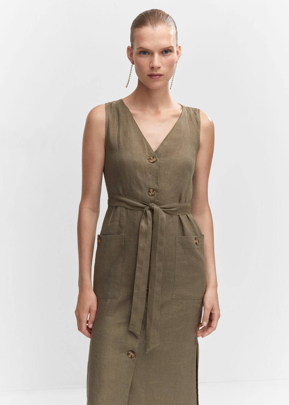 100% linen shirty dress -  Women | Mango USA | MANGO (US)