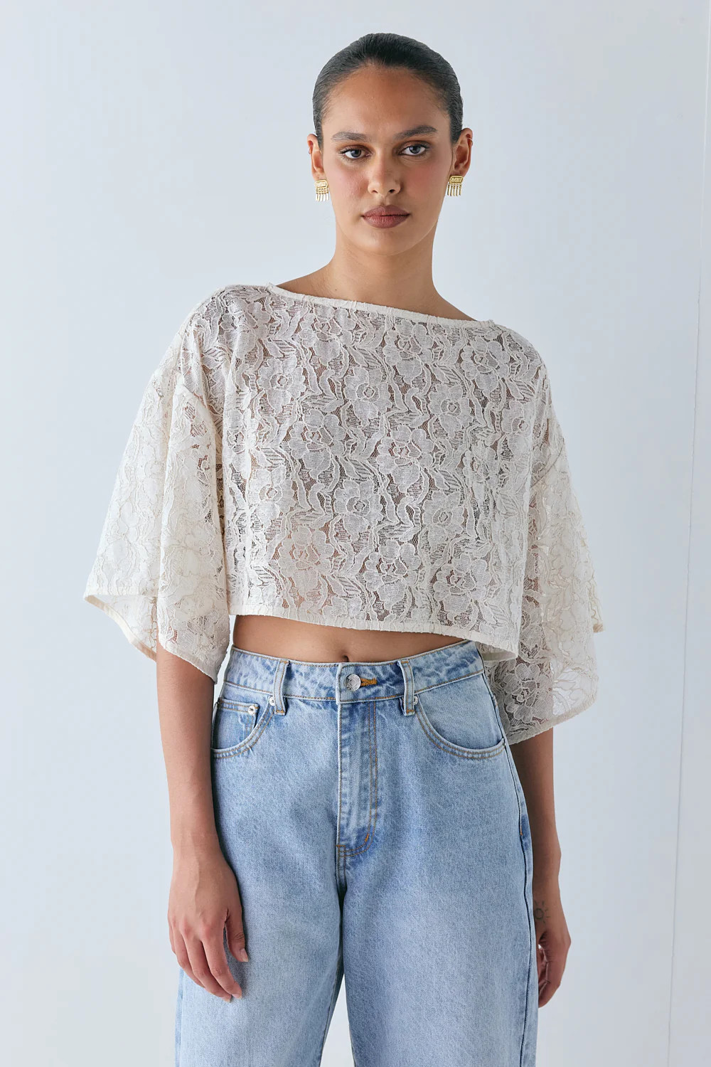 Alix Lace Top Cream | VRG Grl