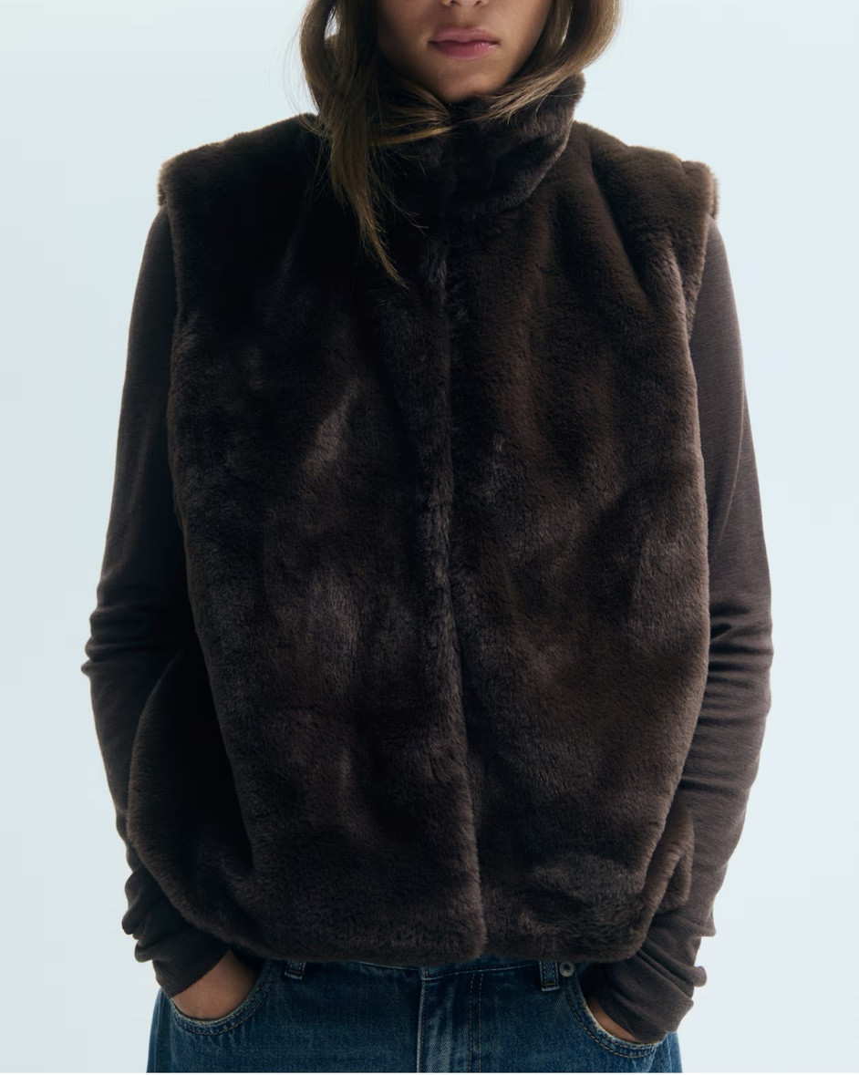 Chocolate brown faux fur vest

#LTKSeasonal