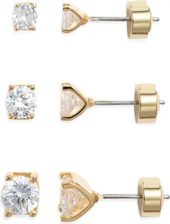 Nordstrom Essential Set of 3 Cubic Zirconia Studs | Nordstrom | Nordstrom