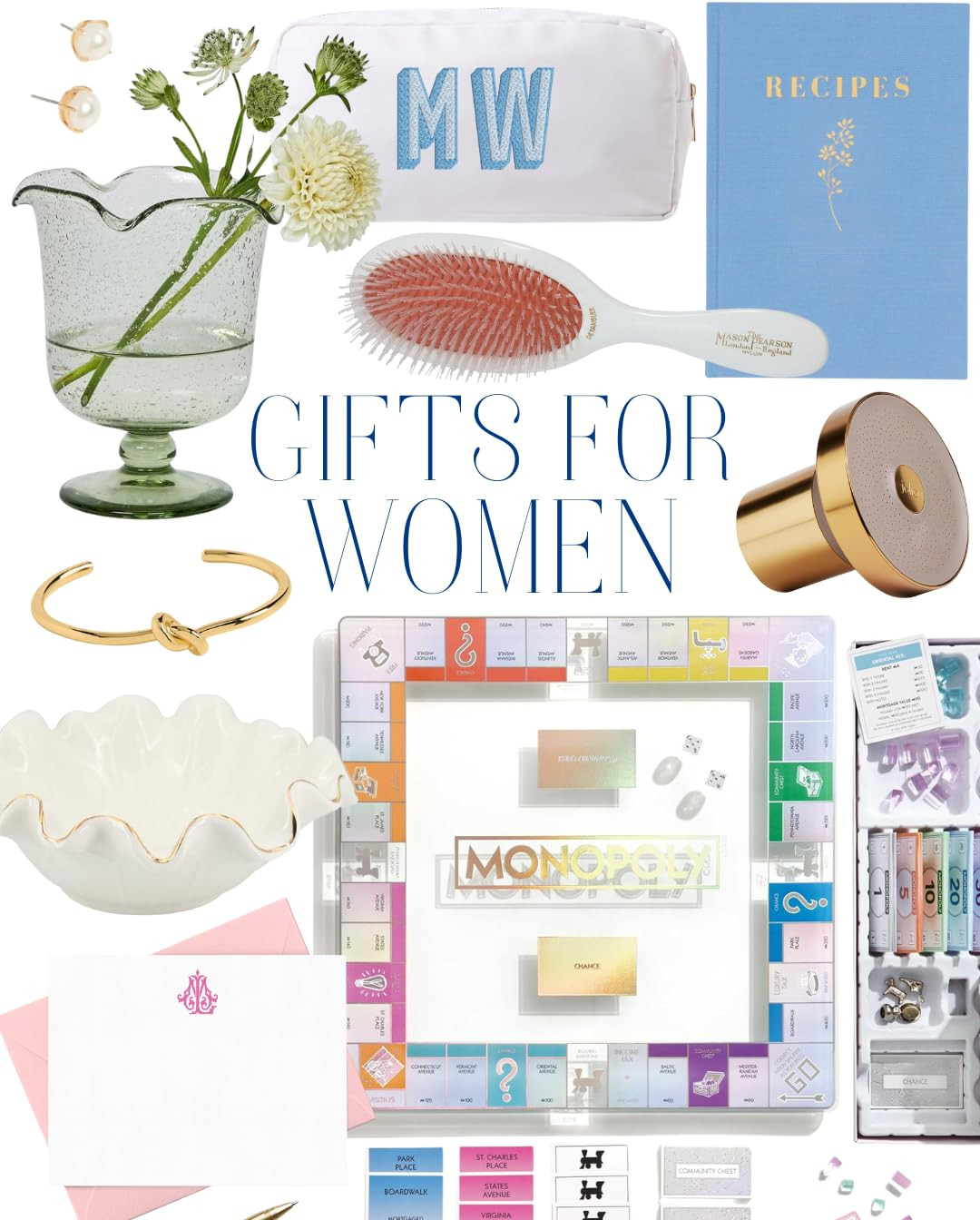 Fairmont & Grove Chic Interlocking 2 Letter Monogram Note Card and Envelope Stationery Set, Class... | Amazon (US)