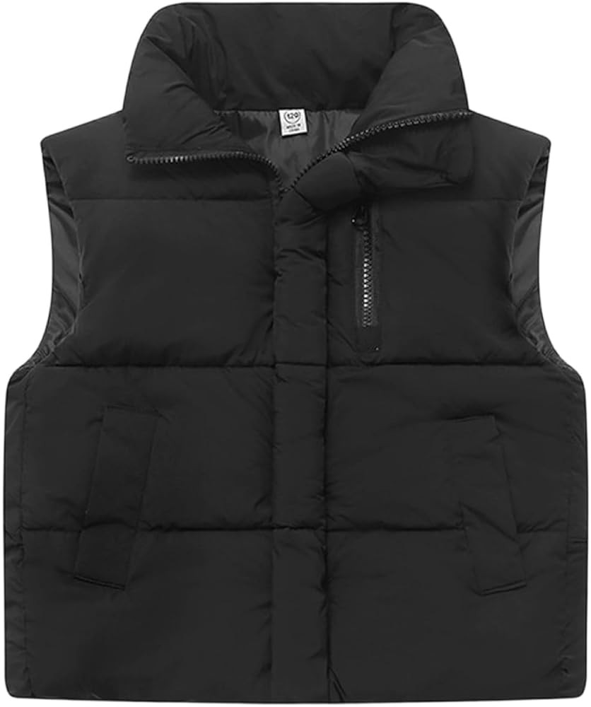 Girls Down Puffer Vest Sleeveless Puffy Stand Up Collar Jackets Winter Zip Up Waistcoat Vest Oute... | Amazon (US)