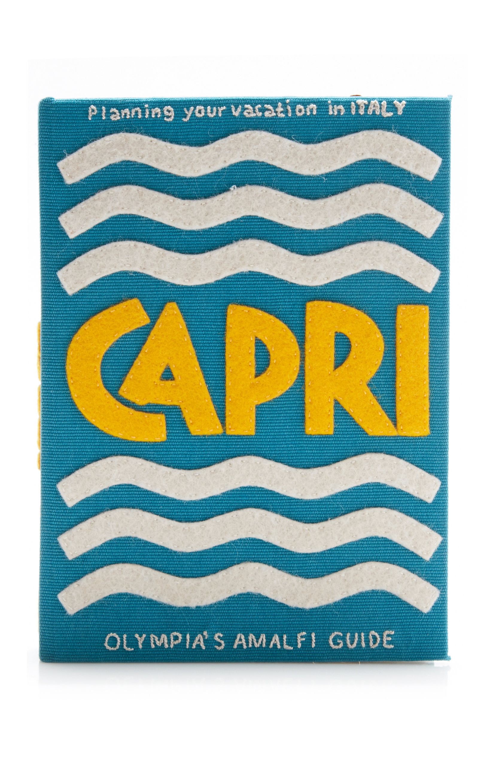 Olympia Le-Tan Capri Embroidered Canvas Book Clutch with Strap | Moda Operandi Global