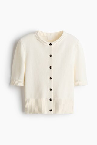 H & M - Short-Sleeved Cardigan - White | H&M (US + CA)