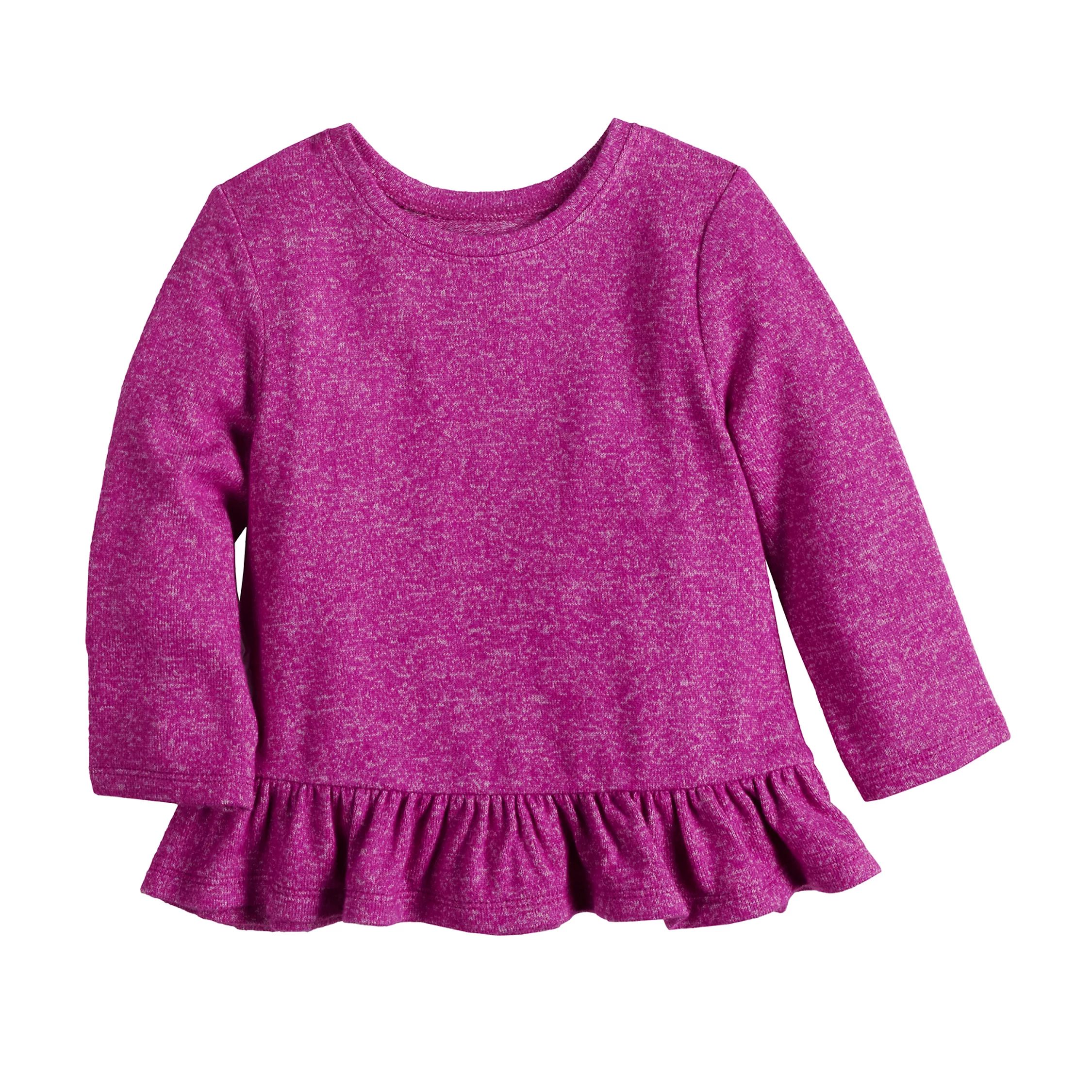 Baby Girl Jumping Beans® Cozy Knit Peplum Tee | Kohl's