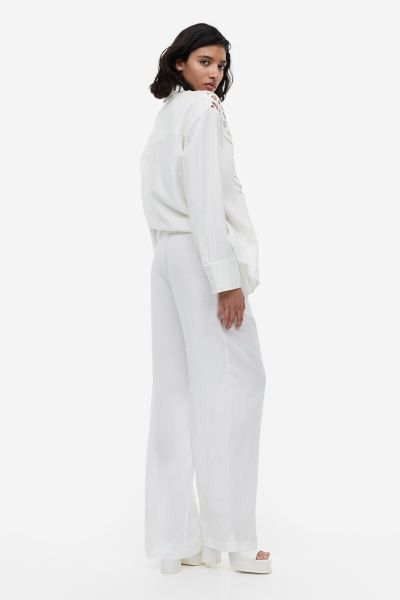 Linen-blend Pull-on Pants | H&M (US + CA)