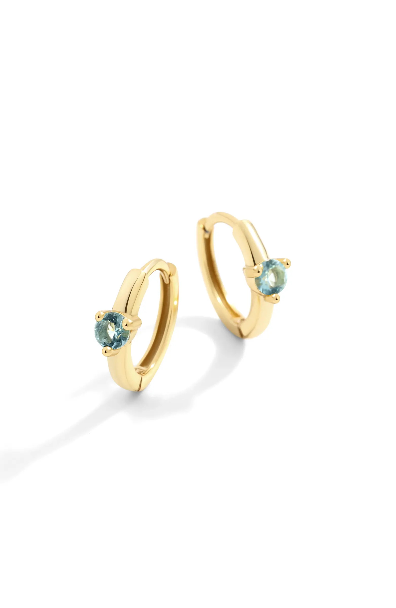 Solitaire Birthstone Huggie Hoop Earrings | Nordstrom