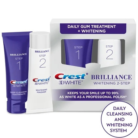 Crest 3D White Brilliance + Whitening Two-step Toothpaste, 85 mL and 63 mL Tubes | Walmart (US)