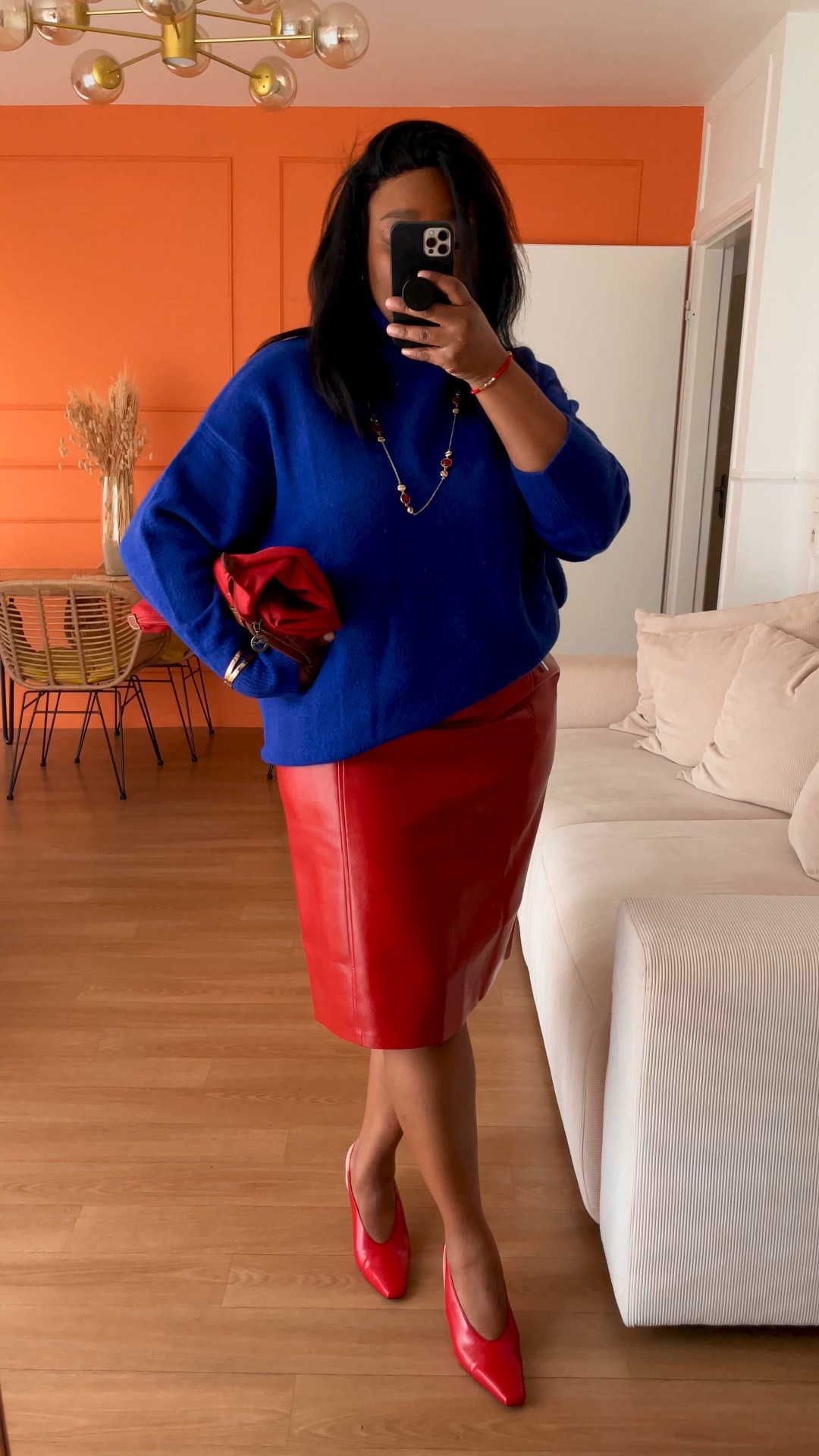  Office Outfits For Fall Weather | Autumn Outfits | Colorful Chic Outfit | Color combination 

Jumper in size L (for the extra oversize style)
Skirt in size XL
Heels fit true to size 

#LTKwinter #LTKworkwear #LTKautumn