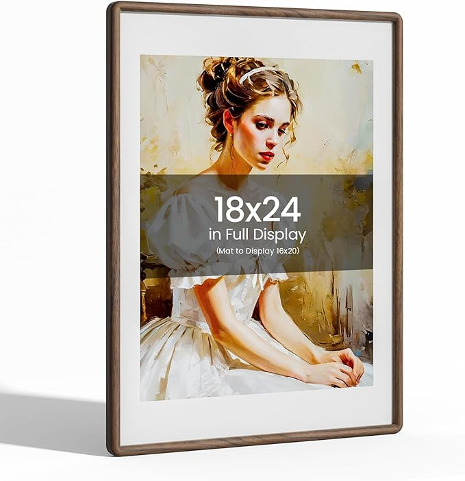 18x24 Picture Frame Natural Walnut Wood From CA-USA with Real Tempered Glass, Handcrafted 18 x 24... | Amazon (CA)