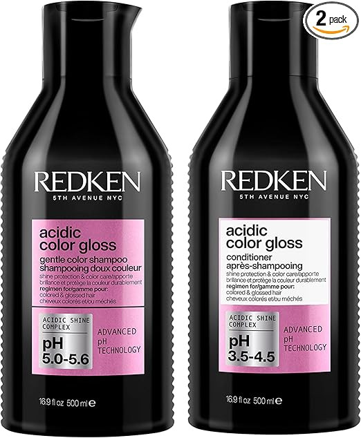 REDKEN Acidic Color Gloss Shampoo and Conditioner Set, For Coloured Hair, Restore Glass-Like Shin... | Amazon (UK)