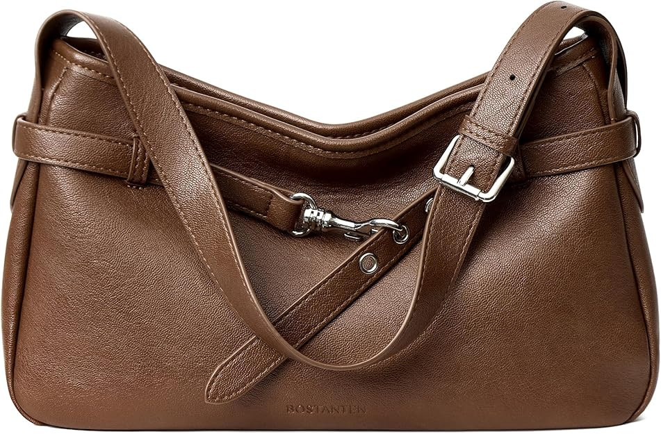 BOSTANTEN Shoulder Bag for Women, Vegan Leather Hobo Bag, Trendy Handbags Winter Purses with Adju... | Amazon (US)