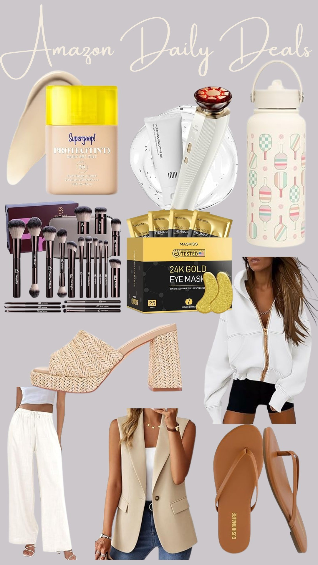 Amazon Daily DealsSunscreen, beauty finds, summer prep, eye patches, sales, deals, makeup brushes, makeup items, water bottles, pickleball, tumblers, outdoor sports, vests, casual wear, linen pants, beach pants, zip up hoodie, red light therapy, beauty hacks, skin care, light therapy, scars, wrinkles, fine lines, fashion finds, affordable fashion, womens, flip flops, heels, sandals, vacay looks, work wear, summer 2026, beach, pool, 

#LTKSeasonal #LTKSaleAlert #LTKBeauty