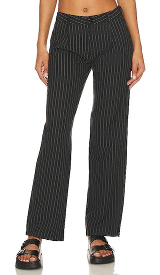 Angie Low Rise Pant in Black Stripe | Revolve Clothing (Global)