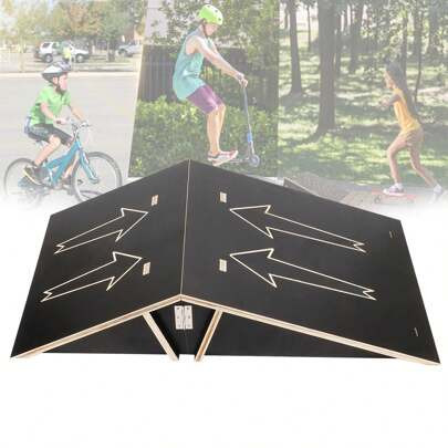 Skateboard Ramp Bike Ramp For Jumping, Double Skate Ramp BMX Ramp RC Ramp Skateboard Ramps For Kids Jumping, Wooden Scooter Ramp RC Car Ramps Kids Bik | SHEIN