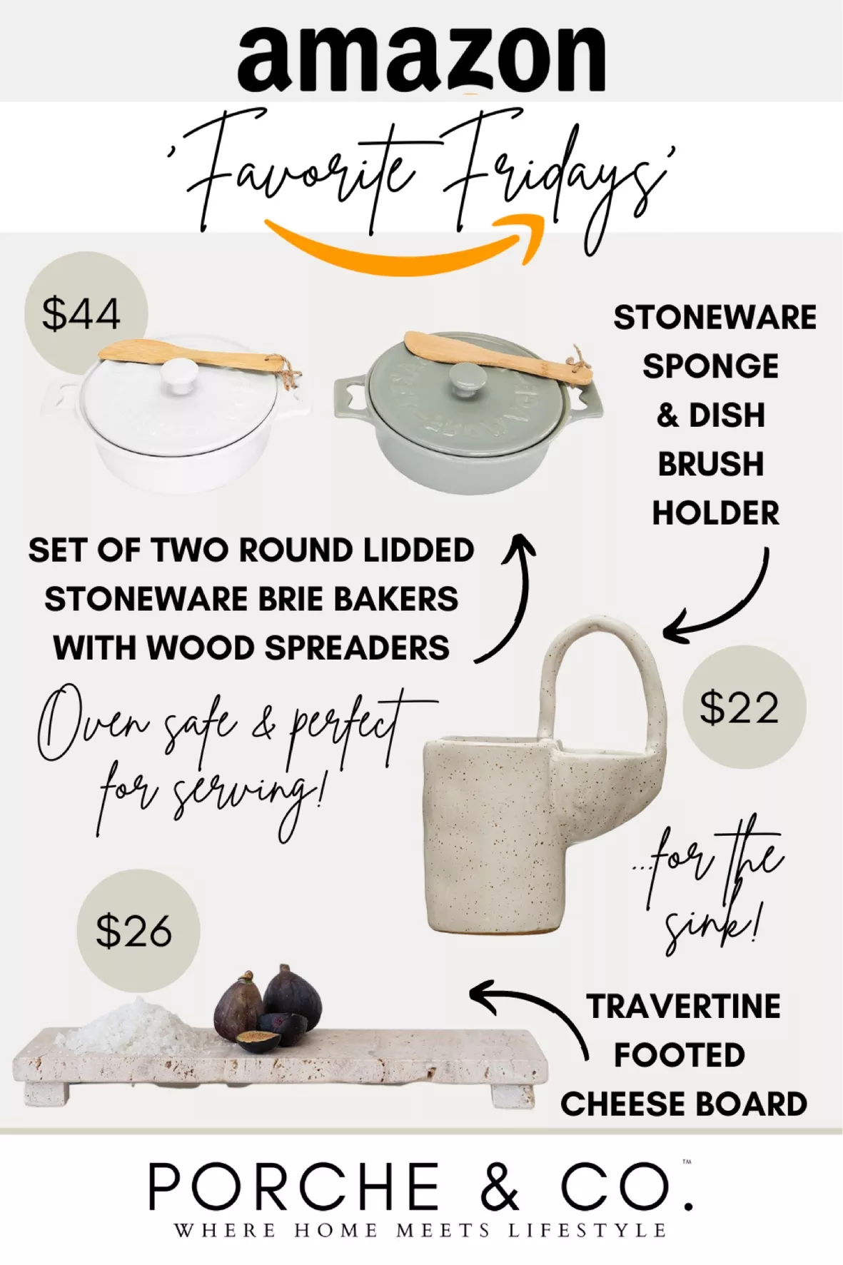 Creative Co-Op Stoneware Dish Brush, White Speckled Finish Sponge Holder