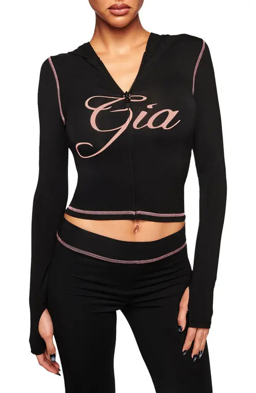 I.AM.GIA Blare Crop Hoodie in Black at Nordstrom, Size X-Large | Nordstrom
