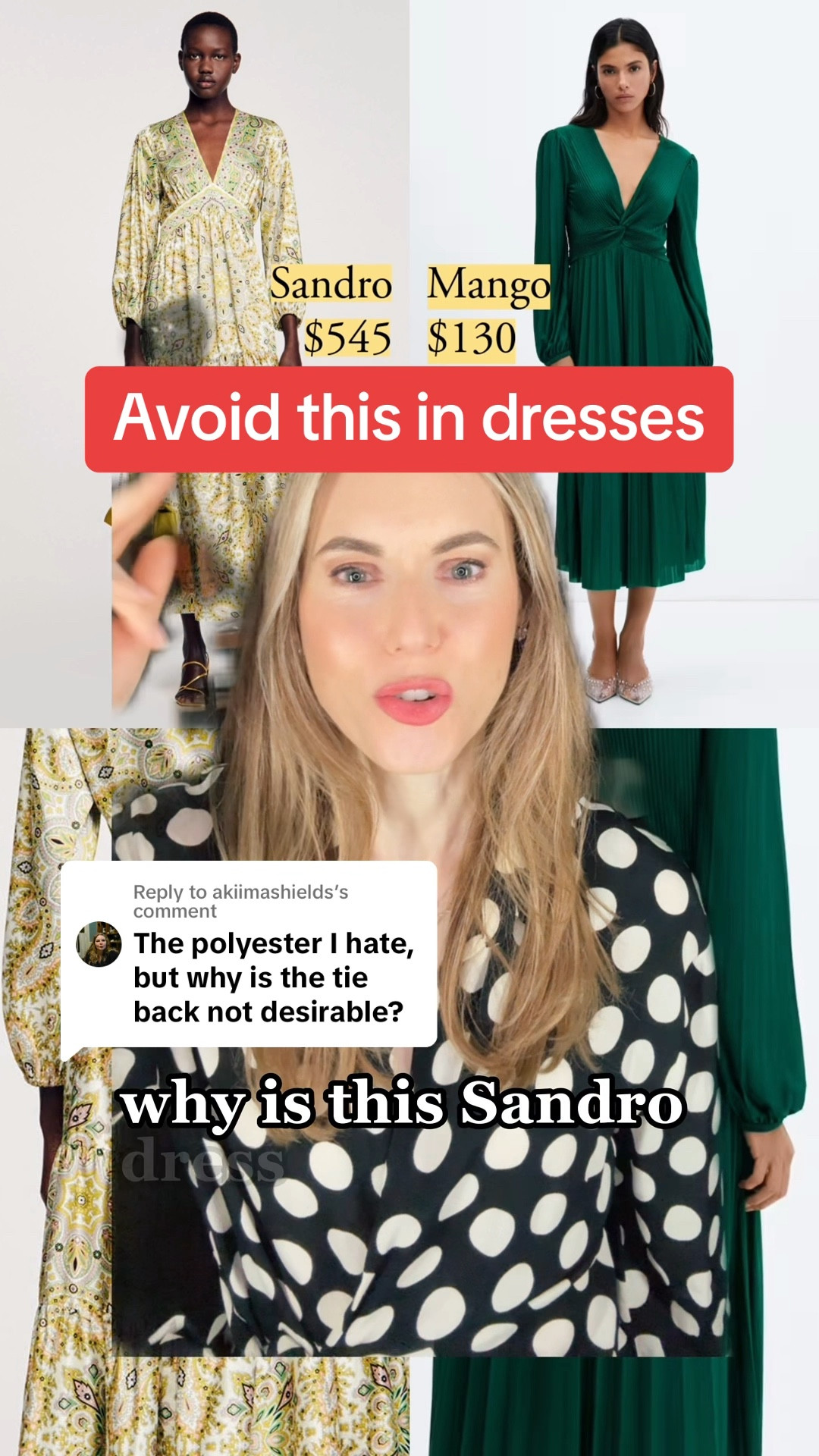 Have you noticed more tie back dresses this spring?

Spring is the season for dresses and also the season for dressmaking shortcuts.

The tie back waist cuts back on production costs and makes a dress seem to fit a wider variety of body shapes.

But it looks like a shortcut. When compared to the fitted front, it’s sloppy. The fabric underneath it doesn’t distribute evenly.

Sometimes you don’t want the formality of precise tailoring, and you do reach for tie waist dresses. They have a specific relaxed vibe.

It doesn’t make sense thematically to combine a tailored front with a tie waist back. It just reads like a method for reducing production costs, not a designer’s deliberate choice.

#LTKstyletip #LTKVideo #LTKfindsunder50