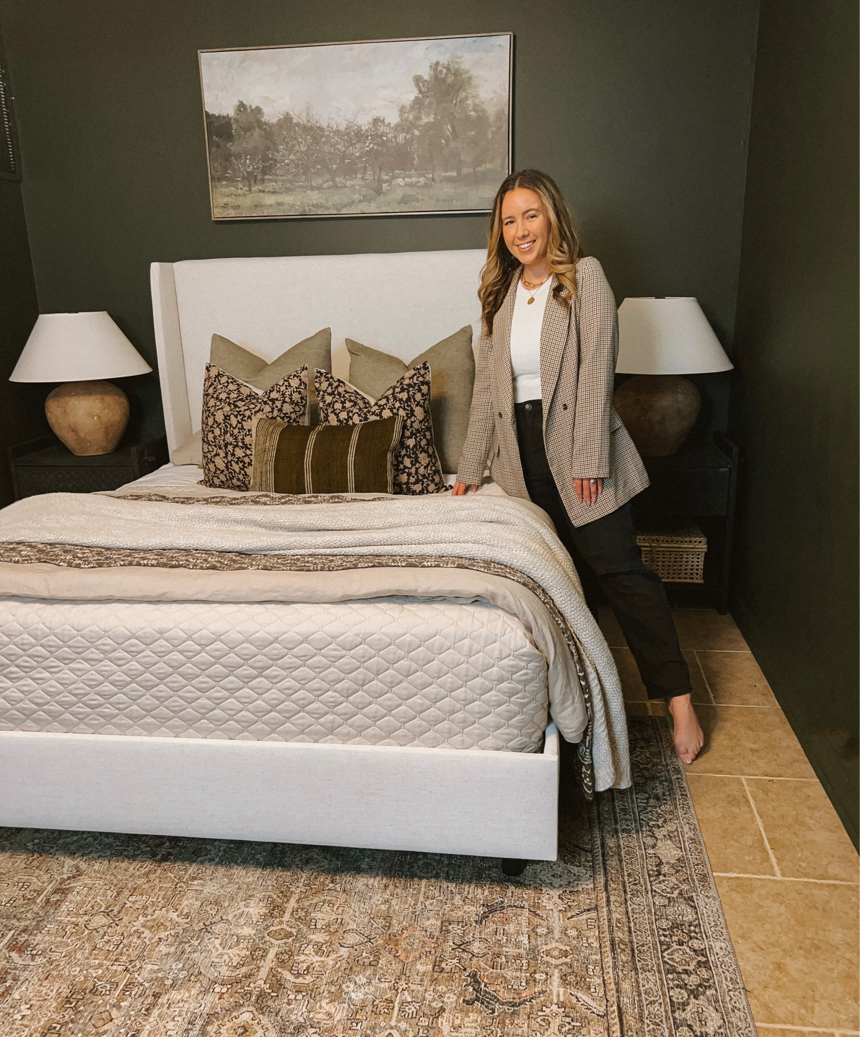 Bedroom decor, bedding, primary bedroom decor, Tilly upholstered bed, sheets, duvet, bedroom ideas, moody bedroom, nightstands, bedroom rug #bedroom #homedecor #competition

#LTKhome #LTKFind #LTKsalealert