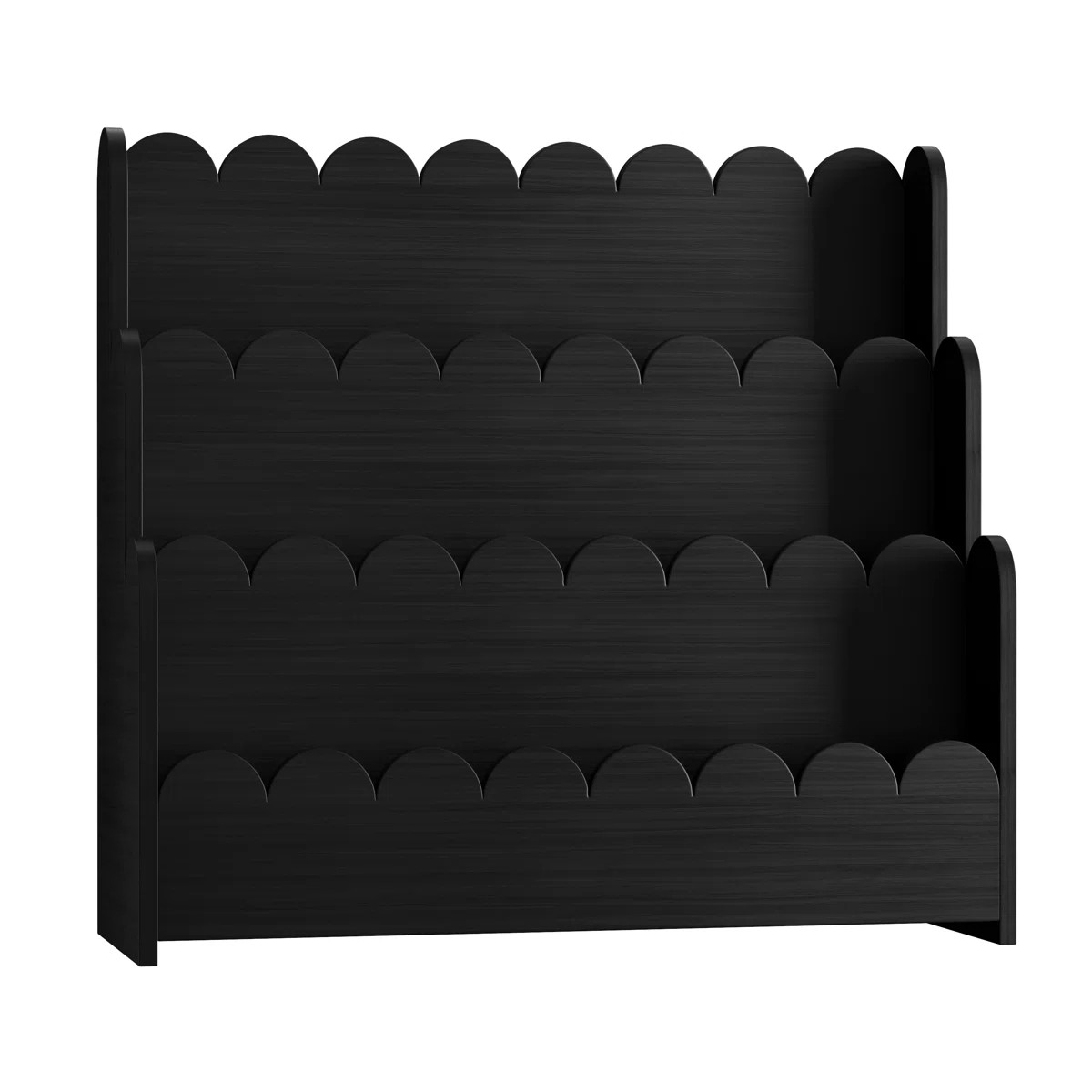3-Tier Scalloped Bookshelf, Montessori Toddler Bookcase, Wooden Kids Book Shelf Organizer for Nur... | Wayfair North America